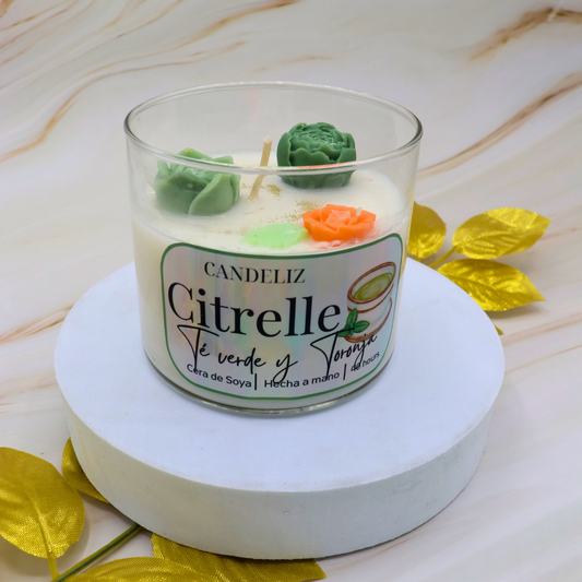 🍃🍊 Vela Citrelle – Té Verde & Toronja (400 g)