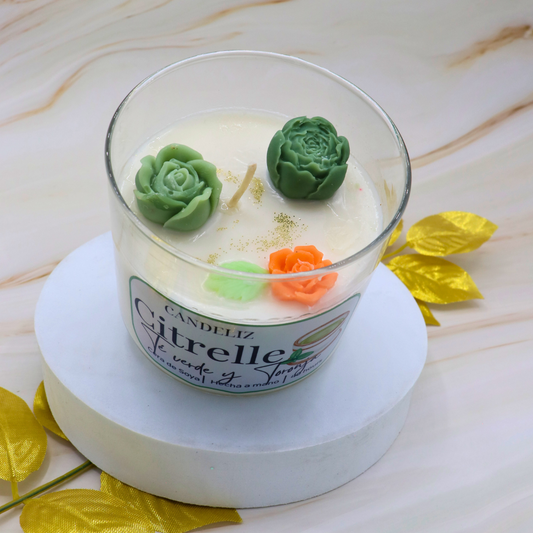 🍃🍊 Vela Citrelle – Té Verde & Toronja (400 g)