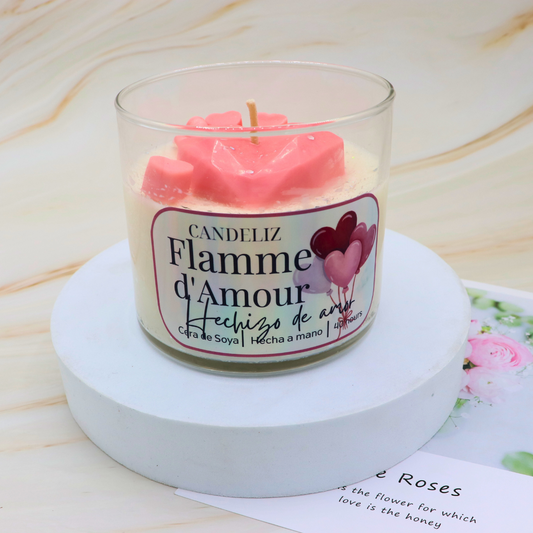 💗🕯️ Vela Flamme d Amour – Floral Romántico (400 g)